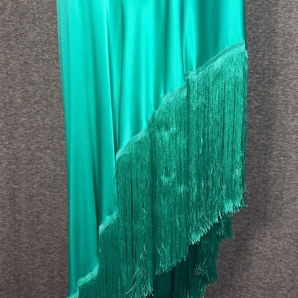 Cult Gaia Ayla Asymmetric One Shoulder Fringe Ebra Green Top Medium - Picture 4 of 13